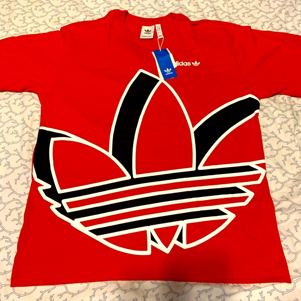 Adidas Red Treefoil Tee NWT